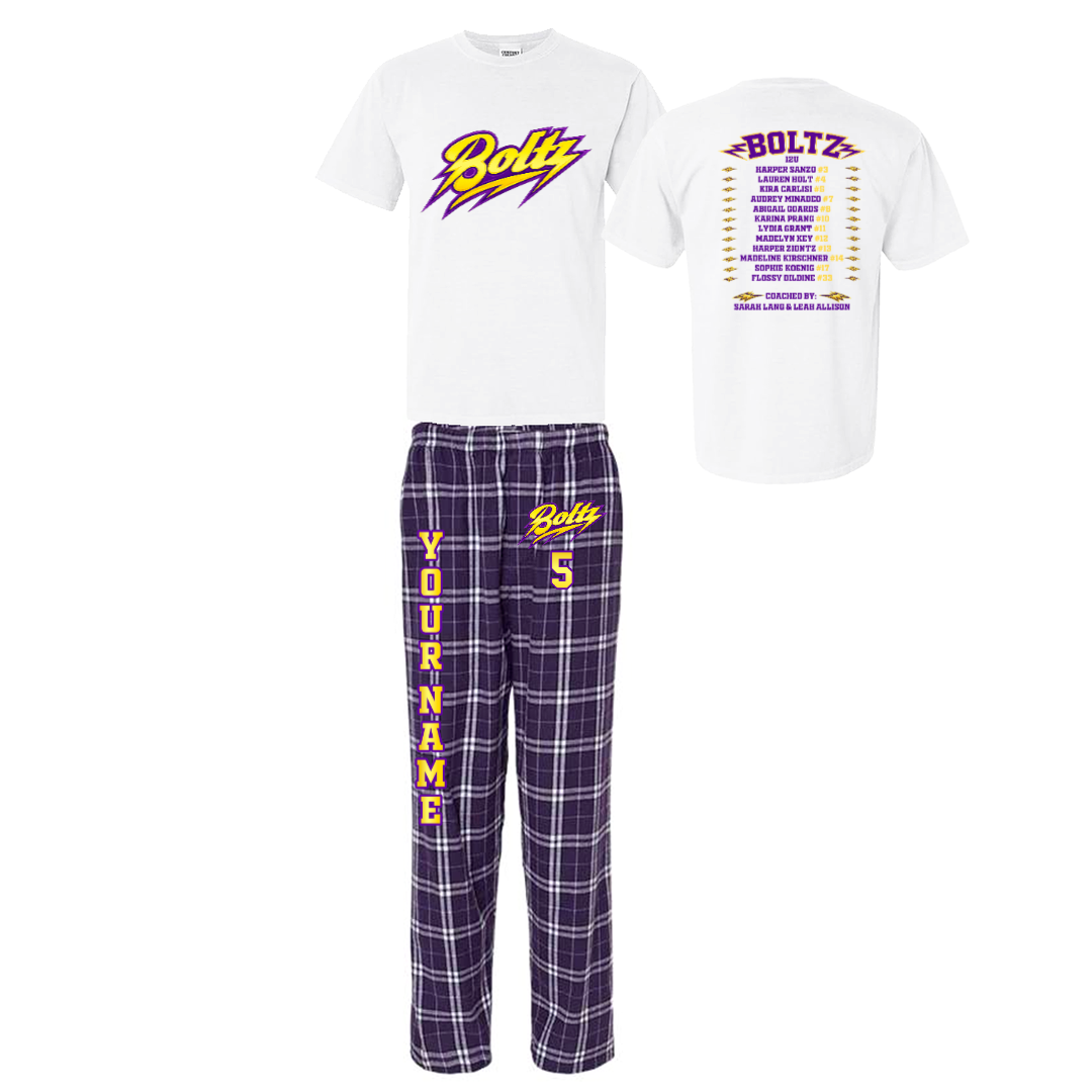 World Series Boltz 12u Pajama Shirt and Pajama Set