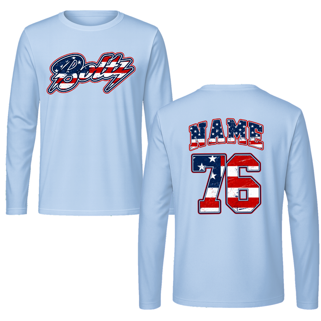 Red White Blue Performance Long Sleeve