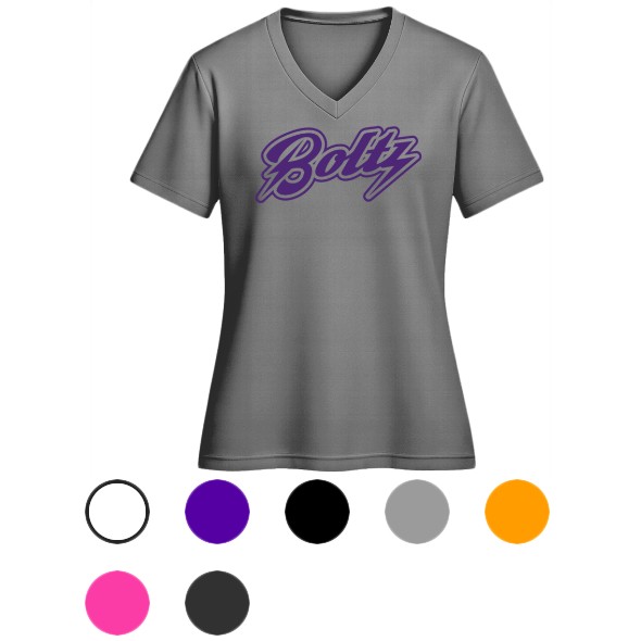 Boltz Women V Neck Performance Short Sleeve T