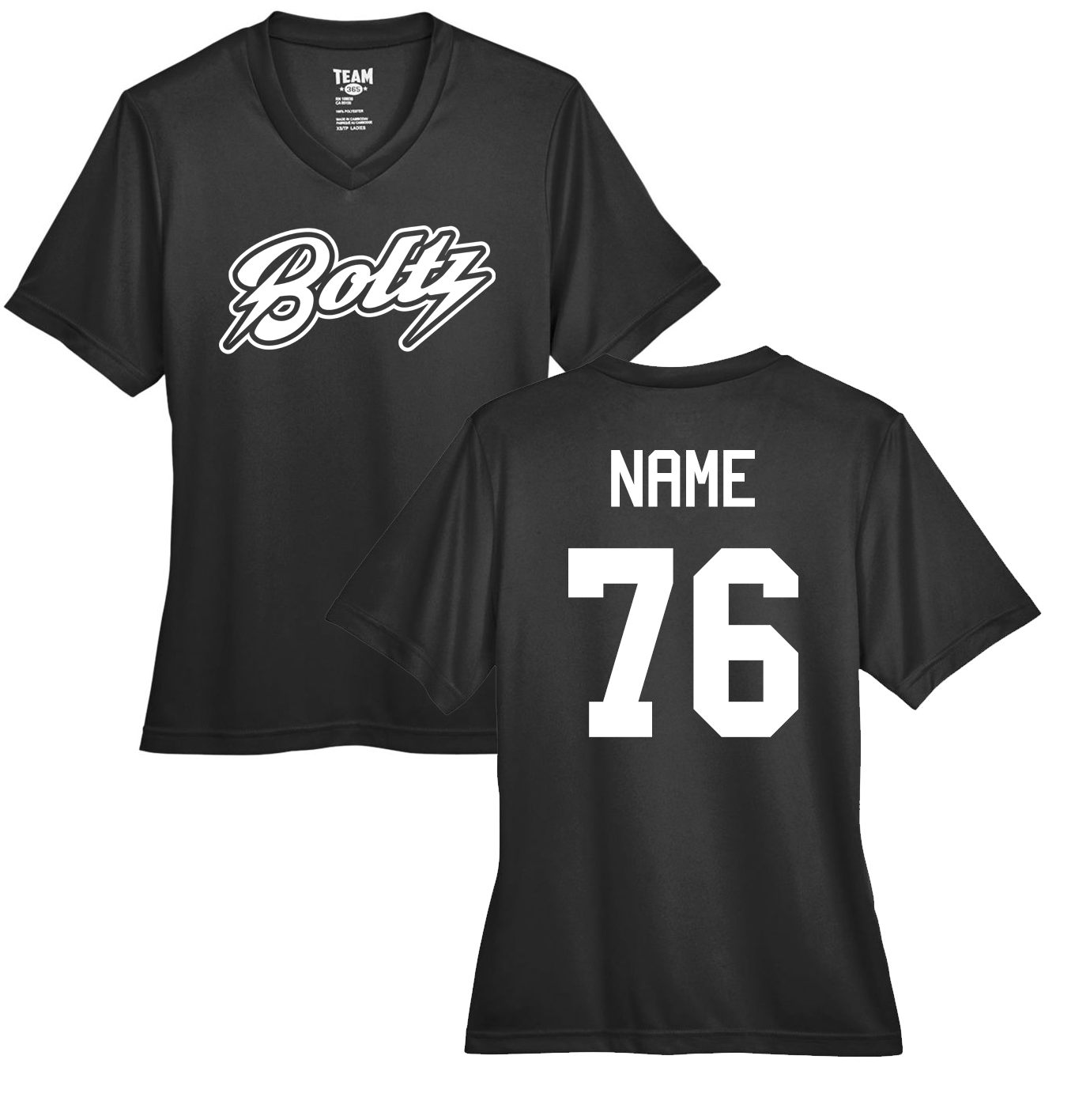 Boltz Performance Womens V Neck Short Sleeves White Logo