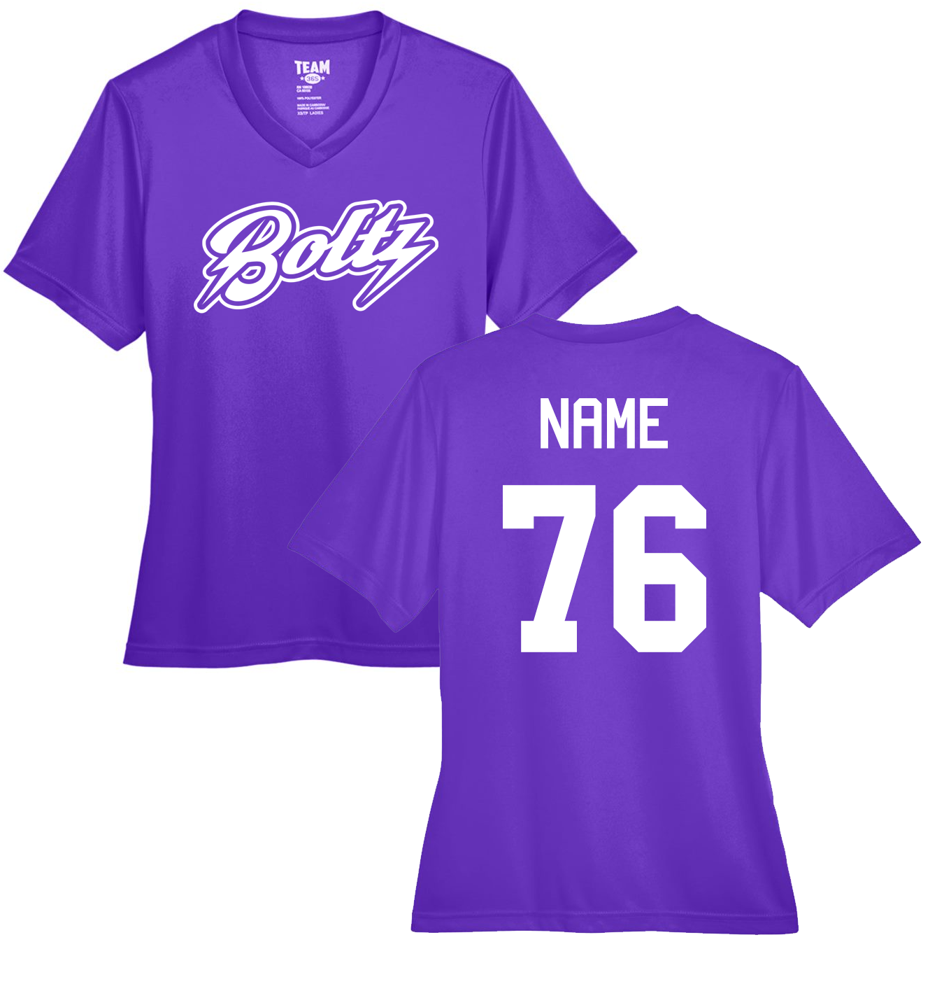 Boltz Performance Womens V Neck Short Sleeves White Logo